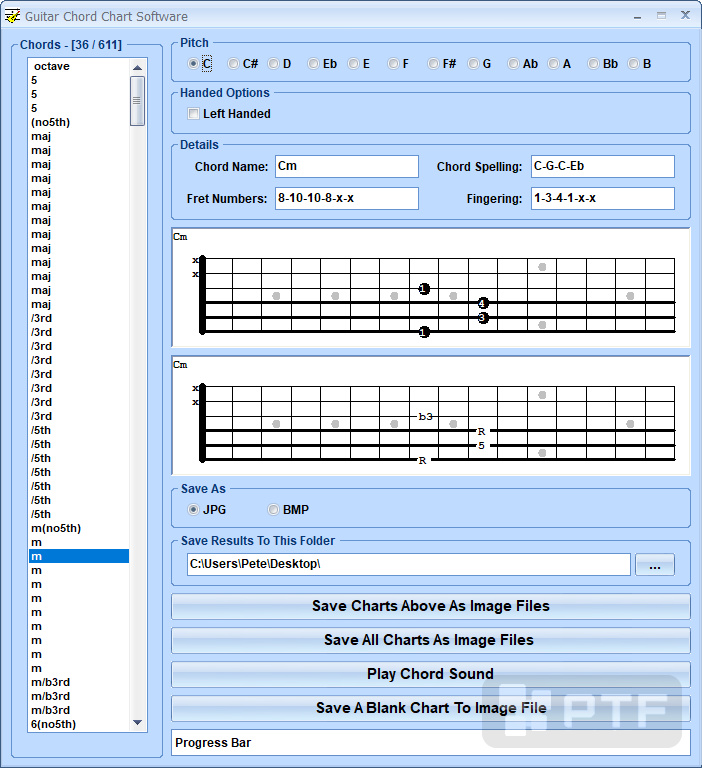 Guitar Chord Chart Software for Windows, free download