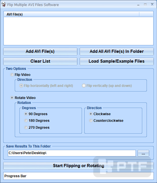 Flip Multiple AVI Files Software for Windows, free download